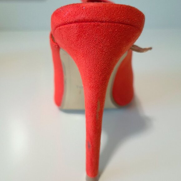 NWOT Topshop orange red stretch heeled mules EU40 - Picture 14 of 16